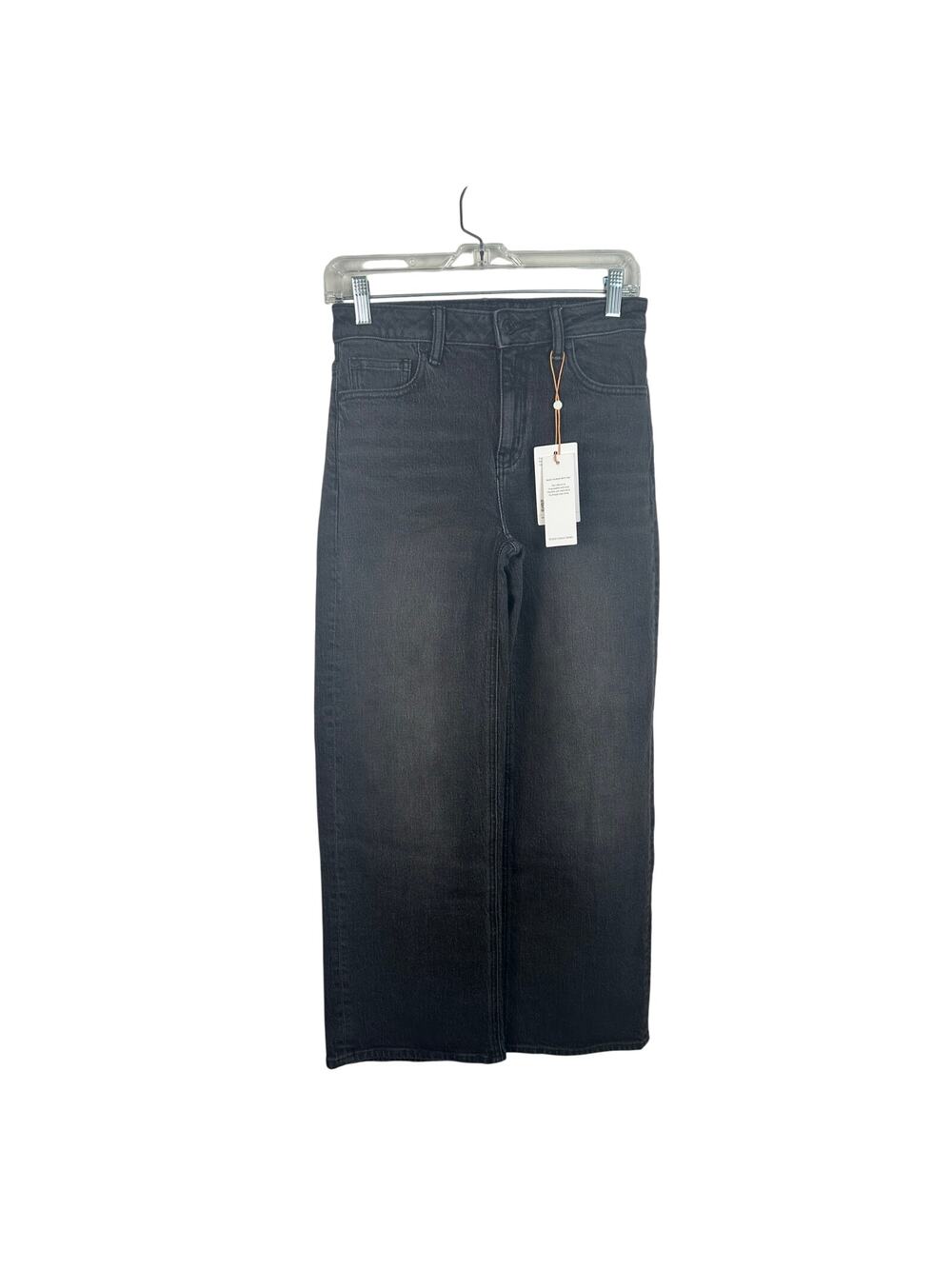 NWT Quince Bella Straight Relaxed Straight Jeans Cropped Charcoal Black Size 26